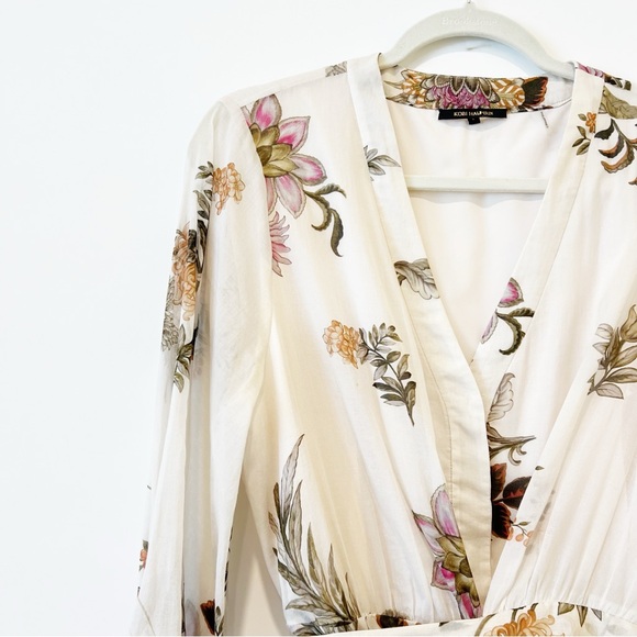 Kobi Halperin Denise Floral Belted Midi-Dress Size L - Picture 5 of 9